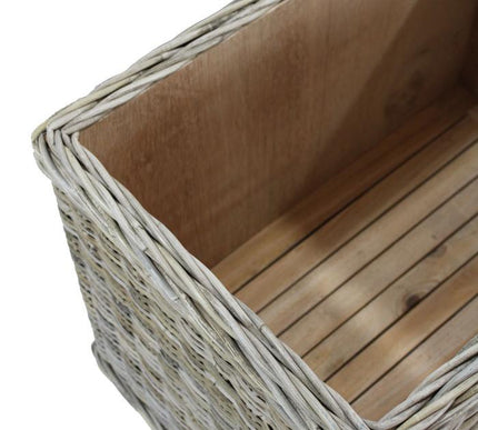 Houtmand rechthoekig op wieltjes