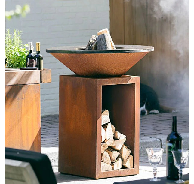 Meyerfire BBQ Ø100 met houtopslag Ø100*H100cm