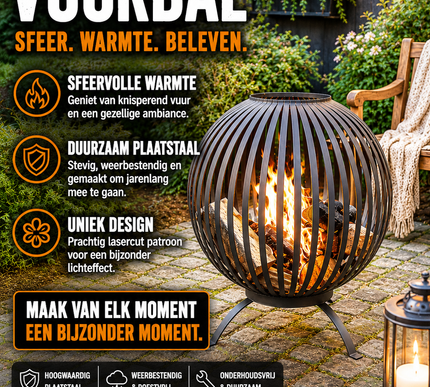 Plaatstaal Meyerfire lasercut Ø59 streep design