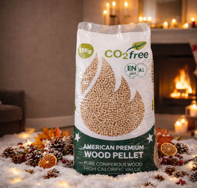 1 palette de granulés de bois américains de qualité supérieure, 84 x 15 kg