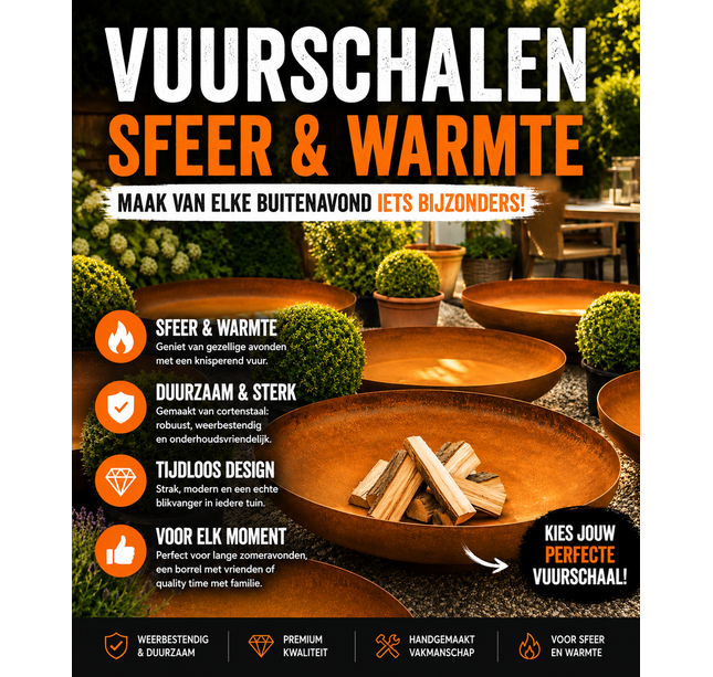 Meyerfire vuurschaal kom 80 of 100cm