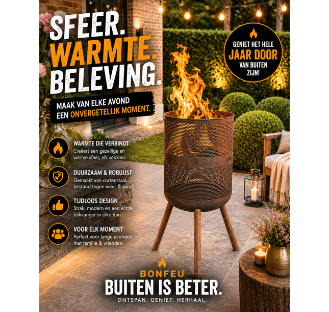 Vuurkorf BonVes 45 Roest (Hoogte 100)