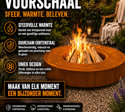 Vuurtafel Meyerfire Rond cortenstaal Ø100