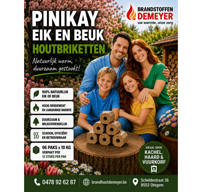 1 briquette Pal Oak-Beh 96x10kg avec trou