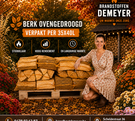 1/2 pallet berk ovengedroogd 35x40L(15kg)-25cm