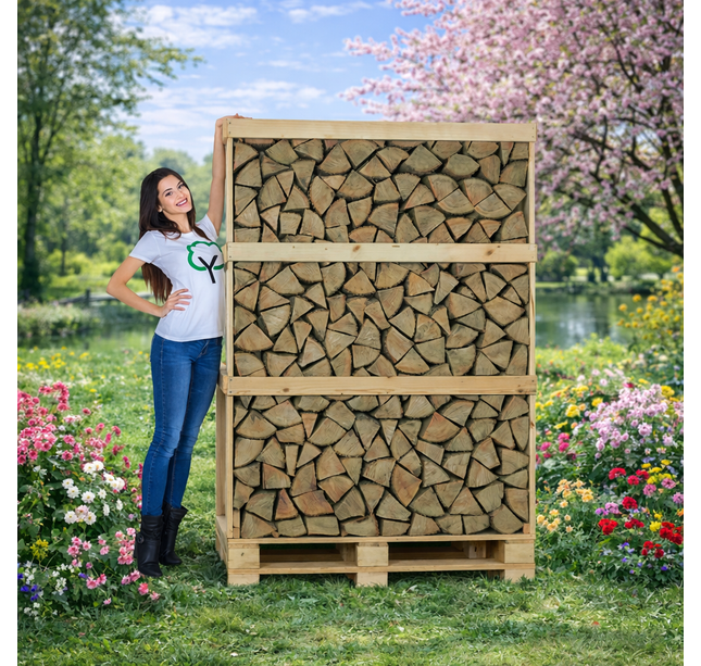 1 palette de bouleau séché au four 2m3 ±30cm