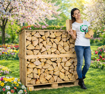 1 pallet Beuk ovengedroogd 1m3-30cm
