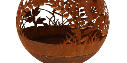 Roest vuurbal lasergesneden bloemen