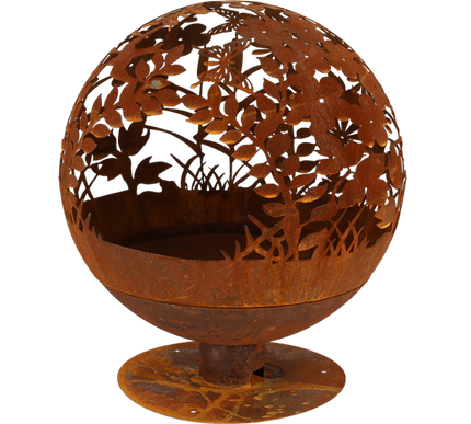 Roest vuurbal lasergesneden bloemen