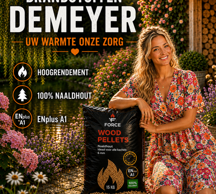 1 Pallet Forge Black Premium houtpellets 84x15kg VANAF OKTOBER'26
