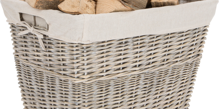 Houtmand met jute op wieltjes