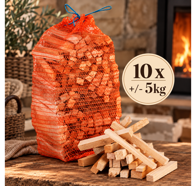 Gestapeld aanmaakhout 10x +/-5kg