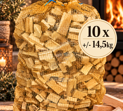 XL zak aanmaakhout blokjes 10x +/- 14,5 kg