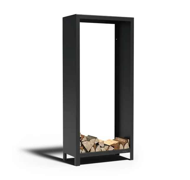 Houtopslag in zwart Cortenstaal 100Bx40Dx180H