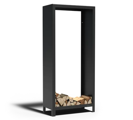 Houtopslag in zwart Cortenstaal 80Bx40Dx180H