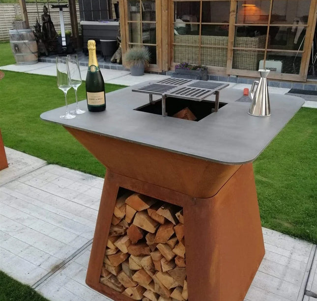 Meyerfire BBQ Ø80 met houtopslag Ø80*H100 cm