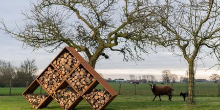 Houtopslag Cube cortenstaal