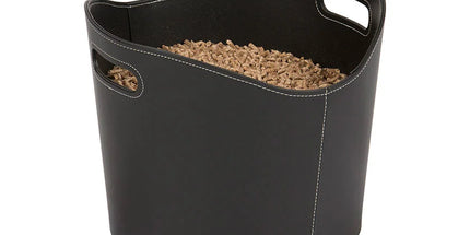 Pellet emmer lederlook H31,5cm