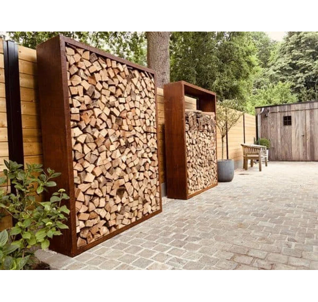 Houtopslag cortenstaal