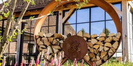 Cortenstaal houtopslag