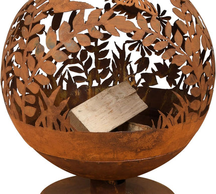 Cortenstaal lasercut vuurbal vlinder design