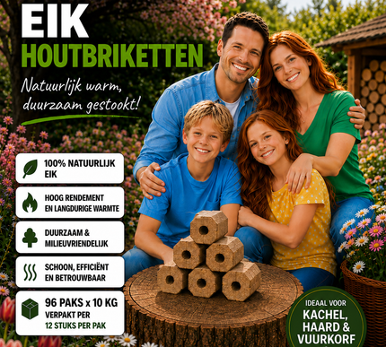 1 briquette Pal Oak-Beh 96x10kg avec trou