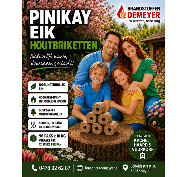 1 briquette Pal Oak-Beh 96x10kg avec trou