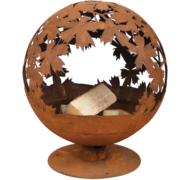 Vuurbal lasercut bladeren roest