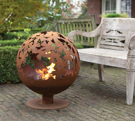 Vuurbal lasercut bladeren roest