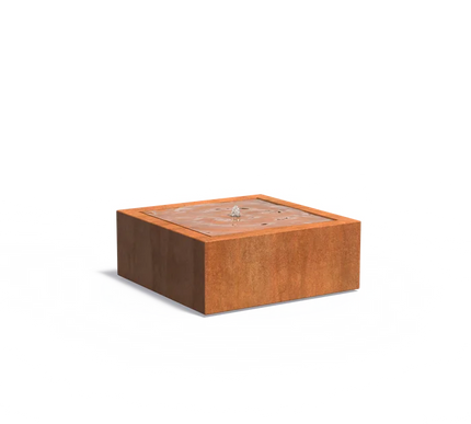 Waterfontein in cortenstaal met verlichting 100x100x40cm