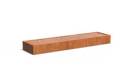 Waterfontein in cortenstaal met verlichting 500x100x40cm