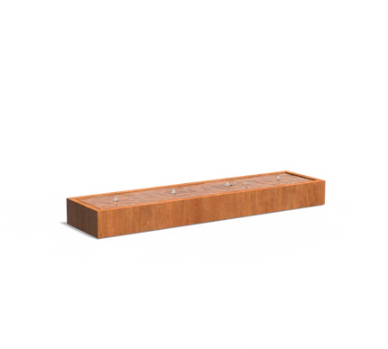 Waterfontein in cortenstaal met verlichting 500x100x40cm