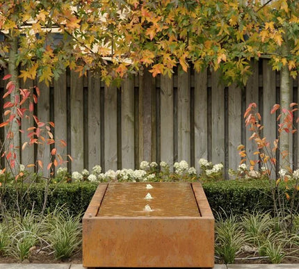 Waterfontein in cortenstaal met verlichting 200x80x40cm